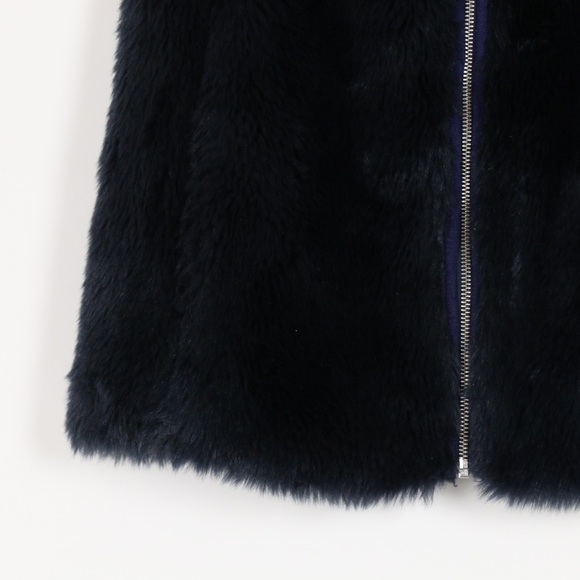 J. Crew Faux Fur Dark Blue Vest - Picture 4 of 7